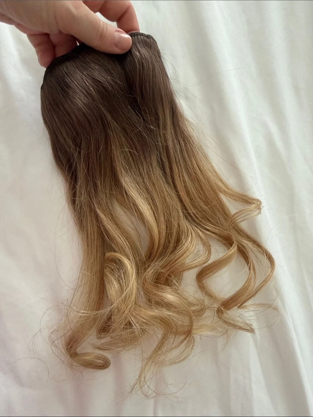 Rooted Blonde Ombre Clip-In Human Hair Extensions - Natural Light Brown to Blond